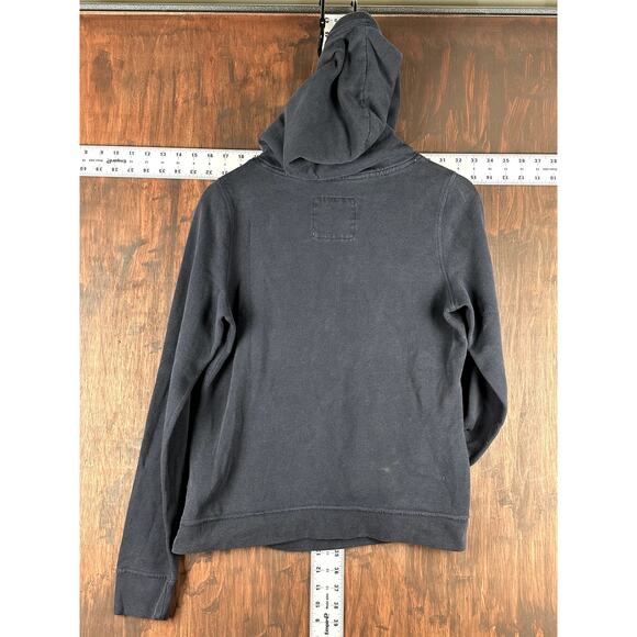Hollister Surf California‎ Pullover Hoodie Fleece Black Blue Womens Large Teens - Picture 4 of 5